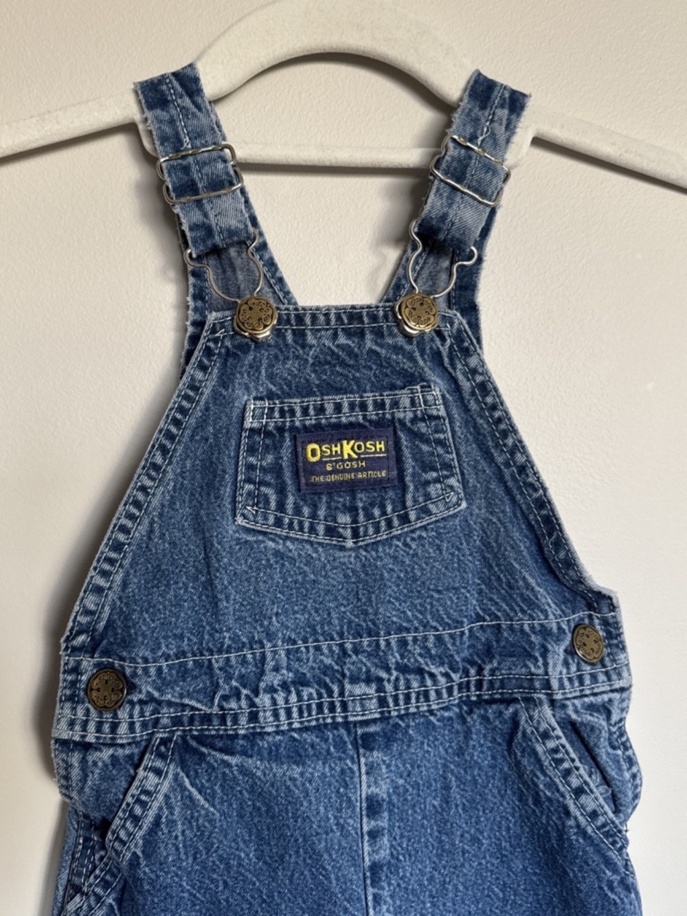Vintage Oshkosh Baby Denim Vest back Overalls 24 months 100% Cotton Made in USA